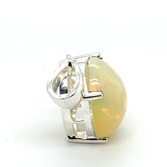 Precious Opal 8.50ct Platinum Silver Pendant - Picture 4 of 7